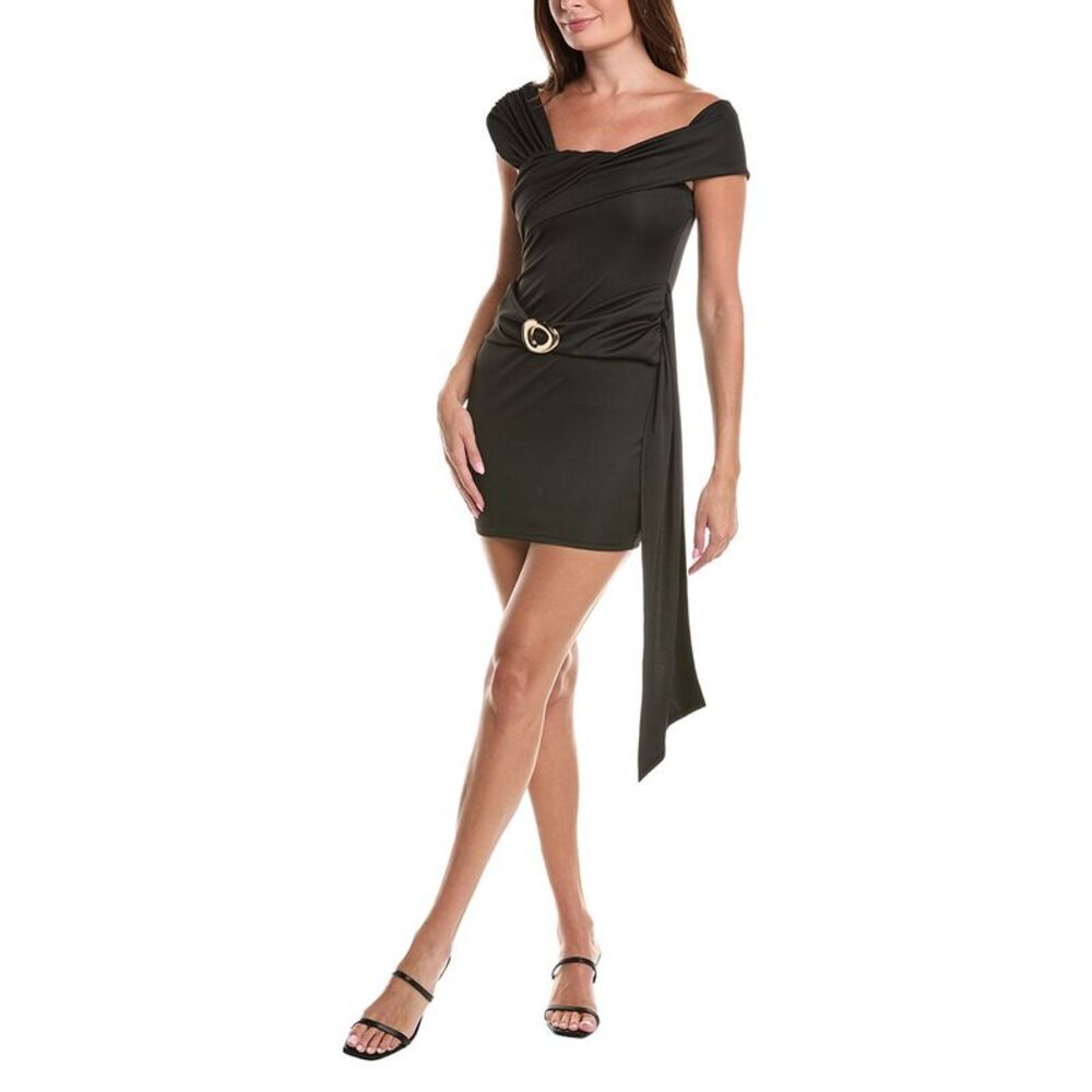 Ipponelli Womens  One Shoulder Mini Dress, Black